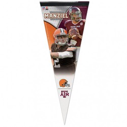 Picture of Cleveland Browns Pennant 12x30 Premium Style Johnny Manziel Design