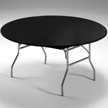 Hoffmaster Group 703000 60 in. Round Stay Put Tablecover, Black