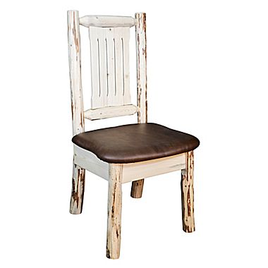 Picture of Montana Woodworks MWKSCNVSADD Clear Lacquer Finish Side Chair- Saddle Pattern