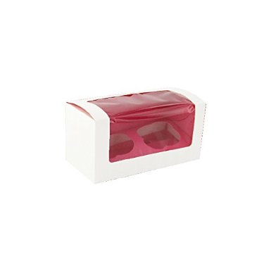209BCKF2 Pink Cupcake Box With Window
