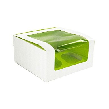 209BCKF4 Green Cupcake Box With Window