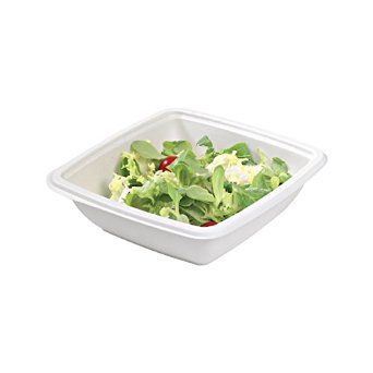 Square Sugarcane Salad Bowl Brown 7.7 x 7.7 x 1.9 in.
