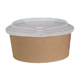 7.25 in. Bottom Round Kraft Salad Bucket with PET Lid