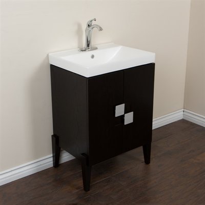 Bellaterra Home 804366-BL Single Sink Vanity- Black - 25 in.