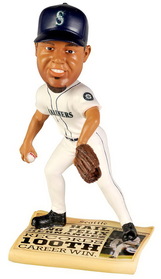 Picture of Seattle Mariners Felix Hernandez Bobblehead with Newspaper Base