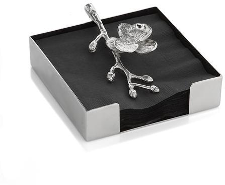 White Orchid Cocktail Napkin Holder -