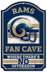 Los Angeles Rams Sign 11x17 Wood Fan Cave Design