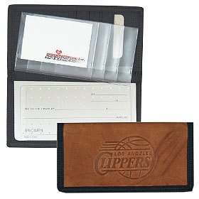 Los Angeles Clippers Leather/Nylon Embossed Checkbook Cover
