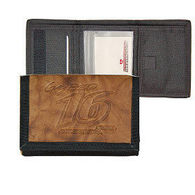 Greg Biffle Leather/Nylon Embossed Tri-Fold Wallet