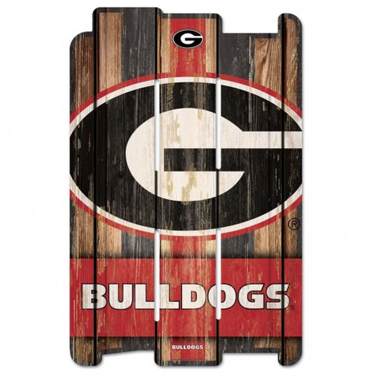 Picture of Georgia Bulldogs Sign 11x17 Wood Fence Style