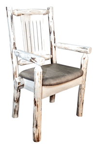 Picture of Montana Woodworks MWCASCNBUCK Buckskin Pattern Captains Chair- Ready To Finish