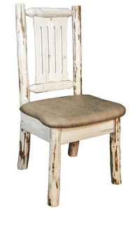 Picture of Montana Woodworks MWKSCNVBUCK Clear Lacquer Finish Side Chair- Buckskin Pattern
