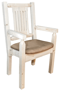 Picture of Montana Woodworks MWHCCASCNBUCK Homestead Collection Captains Chair- Buckskin Pattern