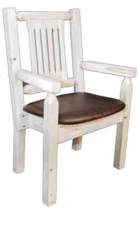 Picture of Montana Woodworks MWHCCASCNVSADD Homestead Collection Captains Chair- Saddle Pattern
