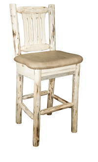 Picture of Montana Woodworks MWBSWNRVBUCK Clear Lacquer Finish Bar Stool- Buckskin Pattern
