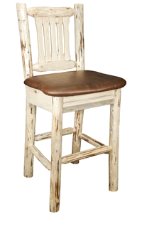 Picture of Montana Woodworks MWBSWNRVSADD Clear Lacquer Finish Bar Stool- Saddle Pattern