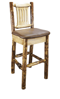 Picture of Montana Woodworks MWGCBSWNRSADD Glacier Country Collection Upholstered Seat Bar Stool- Saddle Pattern