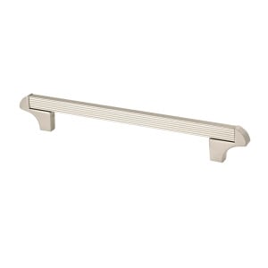 s  160 mm. Square Transitional Cabinet Pull - Satin Nickel