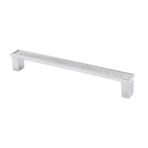 s Sparkling Crystal Pull - Bright Chrome - 128 mm.