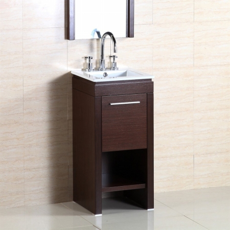 Bellaterra Home  Single Sink Vanity, Wenge - 16 in.