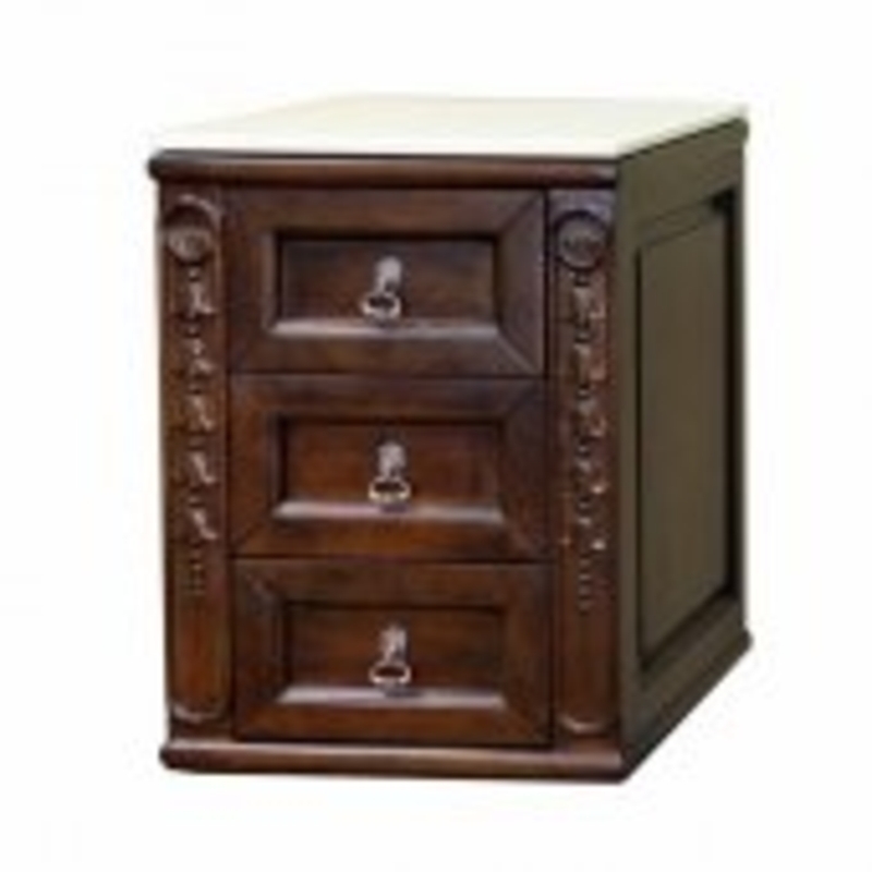 Bellaterra Home Bridge Unit -Walnut-White Marble