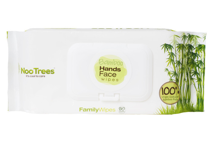 Picture of  Bamboo  Hands &amp;  Face Family Wet wipes 80 sheets per pack-Pack of 3