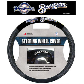 Picture of Fremont Die 68508 Milwaukee Brewers - Poly-Suede Steering Wheel Cover
