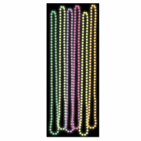 Picture of Beistle Company 52131-ASST Glow In The Dark Party Beads - Assorted Colors