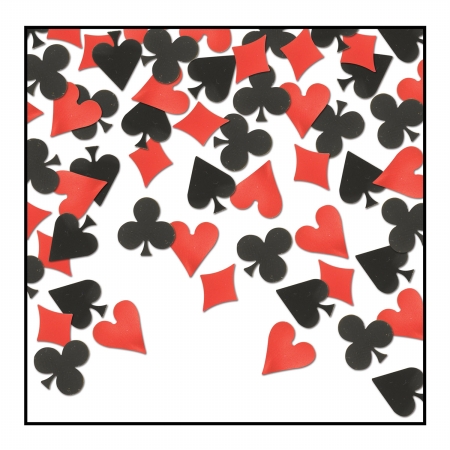 Picture of Beistle Company CN313 Card Suit Confetti - Black & Red