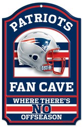 Picture of New England Patriots Wood Sign - 11&quot;x17&quot; Fan Cave Design