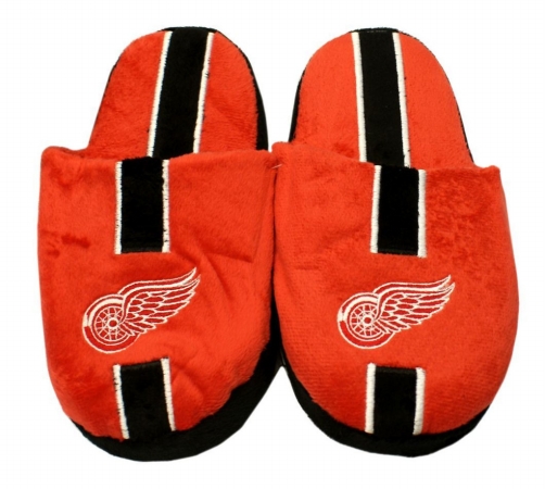 Detroit Red Wings Slippers - Youth 8-16 Stripe