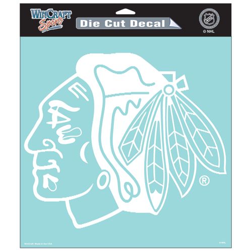 Chicago Blackhawks Decal 8x8 Perfect Cut White