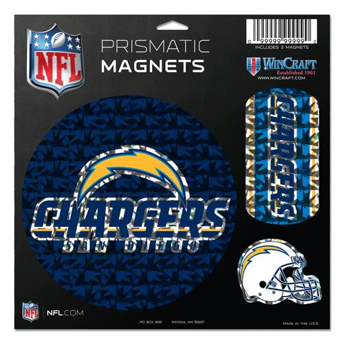 Picture of San Diego Chargers Magnets 11x11 Die Cut Prismatic Set of 3