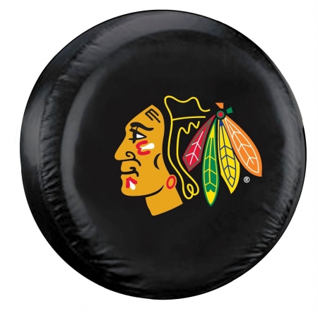 Chicago Blackhawks Tire Cover Standard Size Black