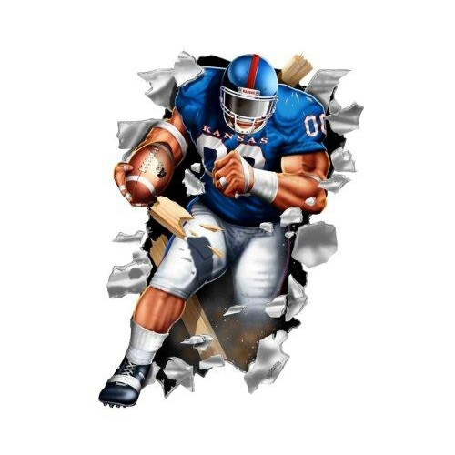 Kansas Jayhawks Decal Wallcrasher Football 11 Inch
