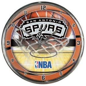 San Antonio Spurs Round Chrome Wall Clock -  Wincraft, WI50957