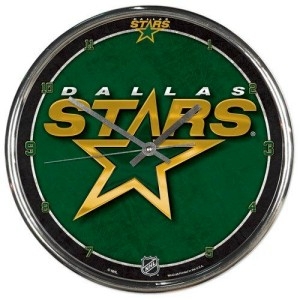 Dallas Stars Round Chrome Wall Clock