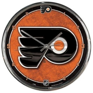 Philadelphia Flyers Clock Round Wall Style Chrome