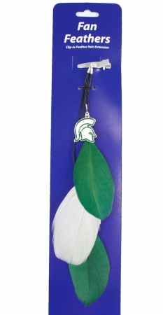 Michigan State Spartans Team Color Feather Hair Clip