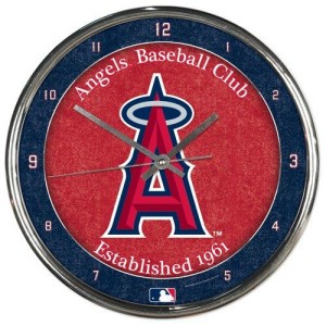 Picture of Los Angeles Angels Clock Round Wall Style Chrome