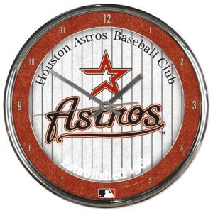 Picture of Houston Astros Clock Round Wall Style Chrome