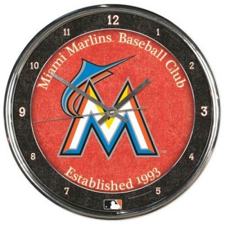 Picture of Miami Marlins Round Chrome Wall Clock