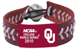Oklahoma Sooners Bracelet Team Color Baseball 2010 College World Series
