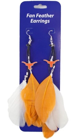 Picture of Texas Longhorns Team Color Feather Earrings