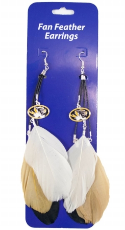 Picture of Missouri Tigers Team Color Feather Earrings