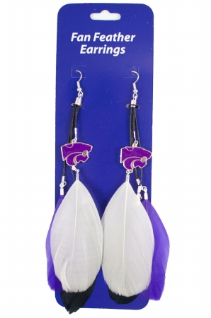 Picture of Kansas State Wildcats Team Color Feather Earrings