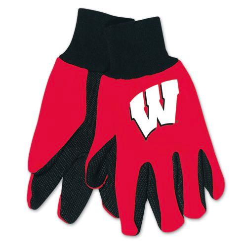 Wisconsin Badgers Gloves Two Tone Style Adult Size