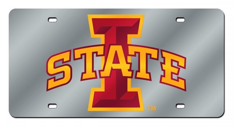 Picture of Iowa State Cyclones License Plate Laser Cut Silver Special Order