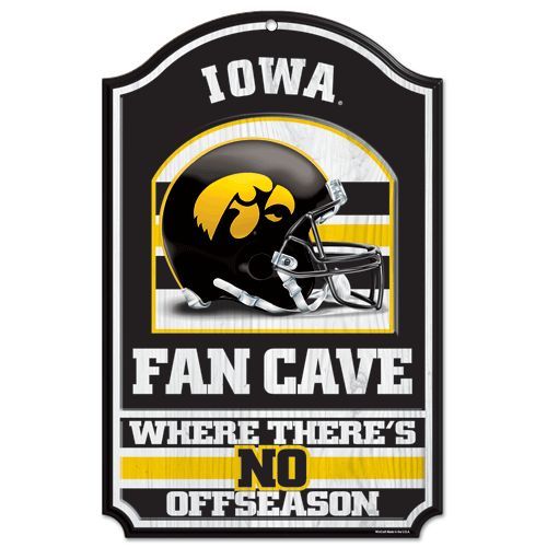Iowa Hawkeyes Sign 11x17 Wood Fan Cave Design