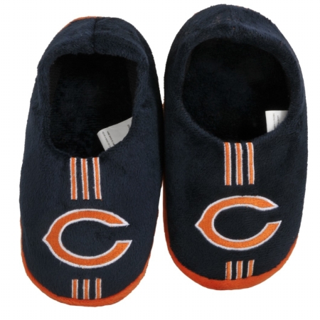 Chicago Bears Slippers - Youth 4-7 Stripe